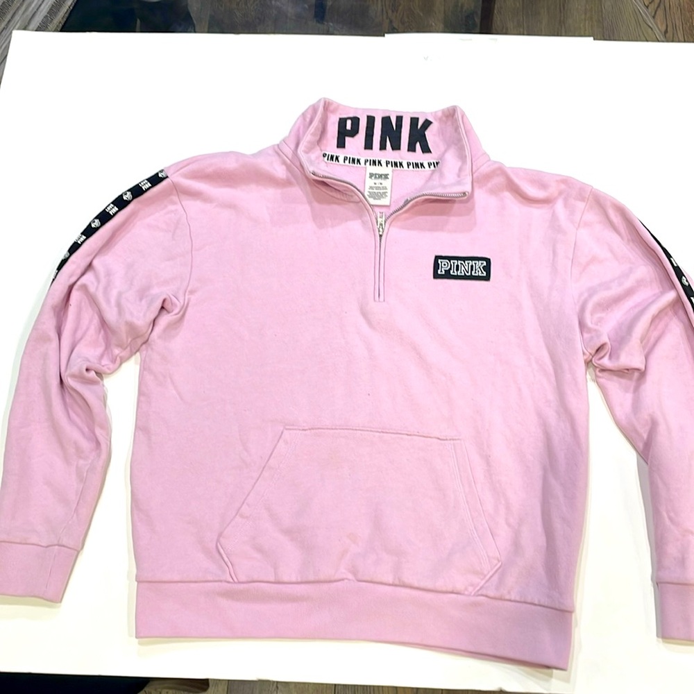 Pink Victoria’s Secret medium three-quarter zip sweatshirt great condition